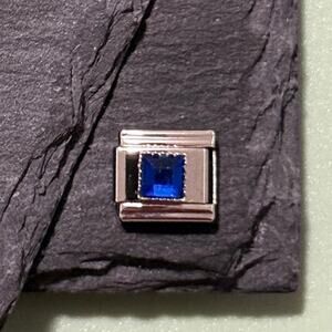 Square September Birthstone Italian Charm Bracelet Link